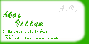 akos villam business card