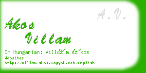 akos villam business card